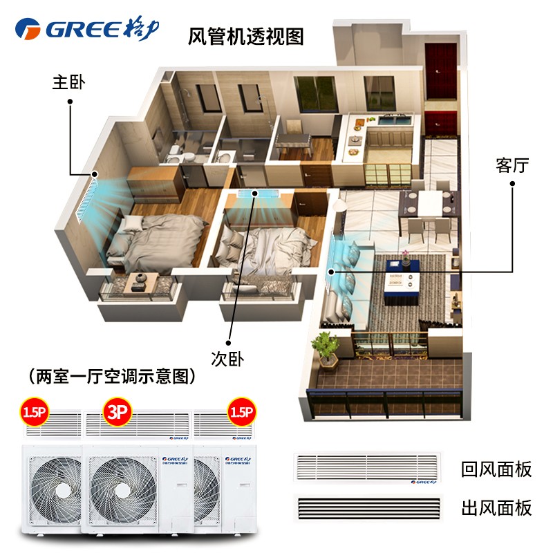 格力家用风管机K系列变频一级能效FGR7.2Pd/KNh-N1 - 图1
