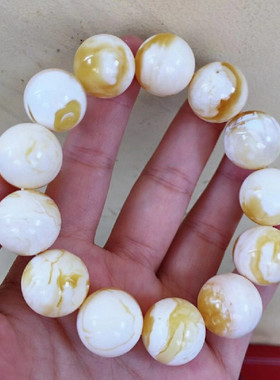 白瓷蜜蜡琥珀女士礼品手链念珠