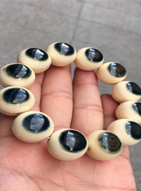 蓝眼睛猛犸白象牙念珠琥珀礼品