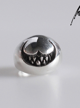 戒指环925纯银笑脸男女微笑戒指