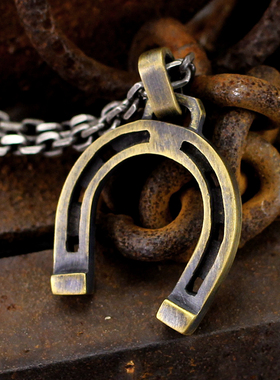 项链吊坠925纯银男女马蹄另类