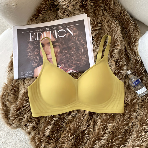 无痕无钢圈薄软支撑微聚拢收副乳防下垂上托内衣女大胸显小文胸罩 - 图2