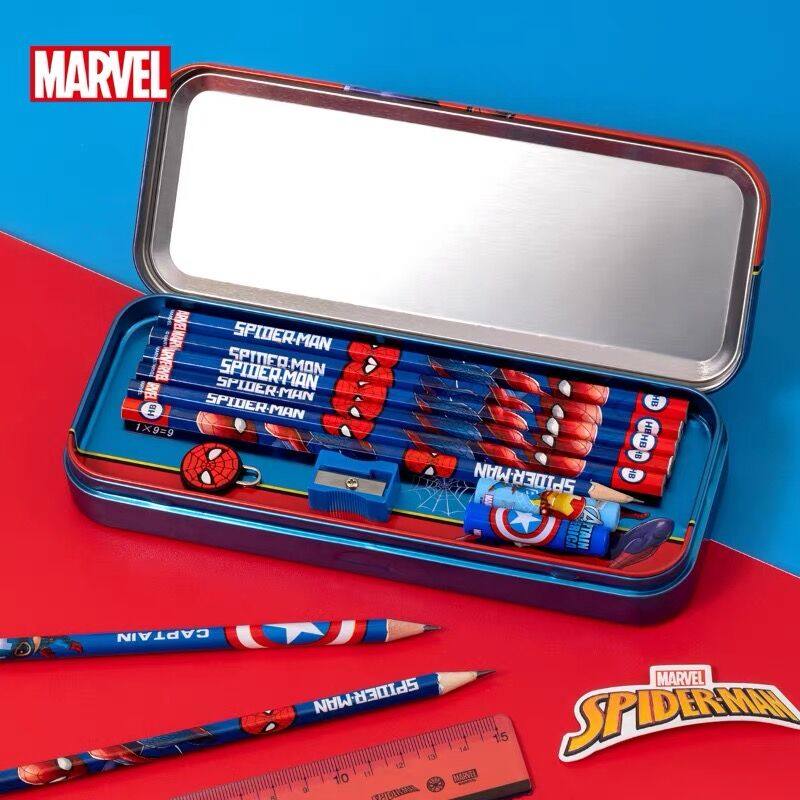 迪士尼儿童铁笔盒蜘蛛侠漫威潮流小学生多层文具盒男生汽车造型多层多功能铅笔盒,淘宝优惠券,粉丝福利购,淘宝优惠卷
