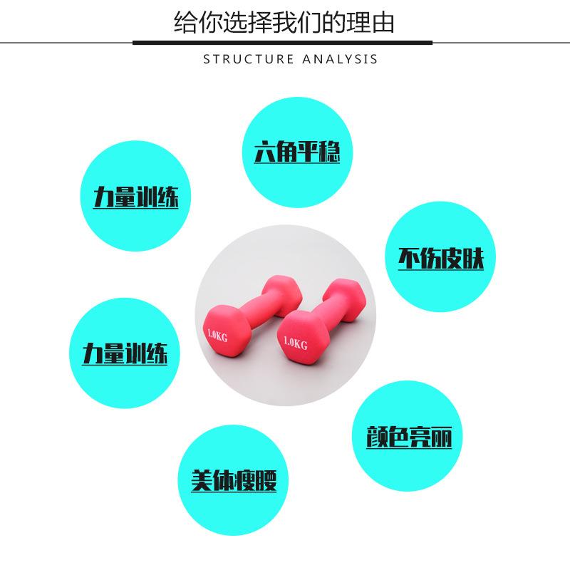 彩色女士小哑铃一对跳操痩塑臂身1/2kg3健身运动儿童深蹲甩摆划船