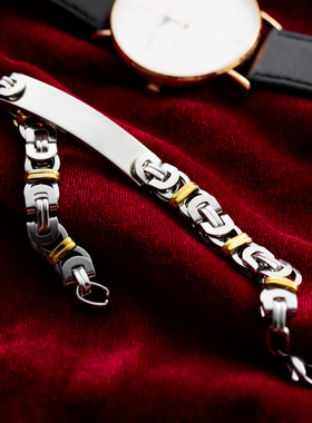 时尚不锈钢刻字个性手链