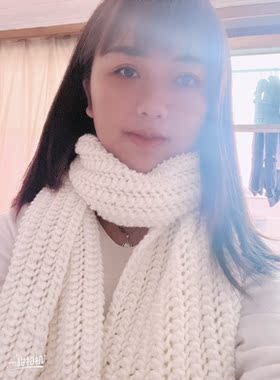 手工DIY编织爱心一往情深围巾圣诞情侣成品男女友送礼品冬季加厚