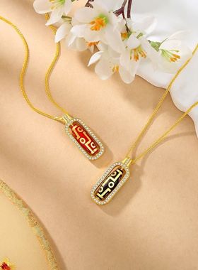 925银九眼天珠金刚杵吊坠项链女文艺复古新中式可转动锁骨链