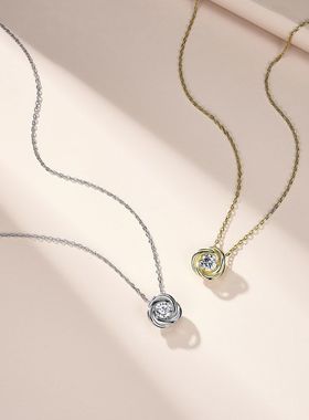 跨境爆款s925纯银莫桑石吊坠女经典百搭不掉色现货锁骨链配饰ins