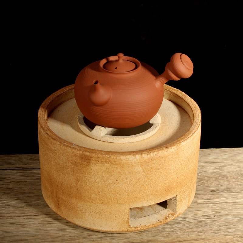 白泥炭炉日式侧把壶风炉茶炉烧水壶手工薄胚砂铫炭电两用工夫茶炉,淘宝优惠券,粉丝福利购,淘宝优惠卷