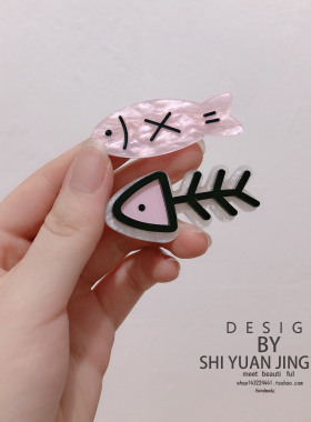 日系可爱小鱼鱼骨头发夹ins少女