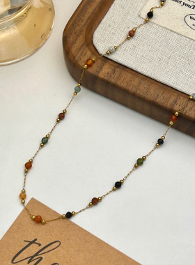 多巴胺彩色串珠项链女