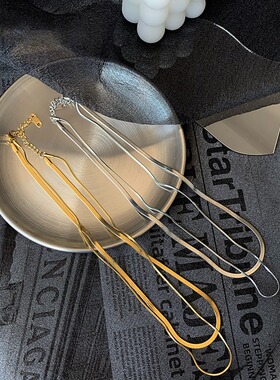 ins冷淡风双层蛇骨链项链