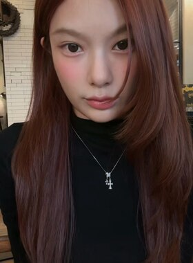 甜酷辣妹双十字架吊坠锁骨链