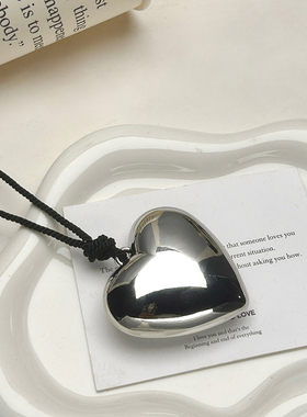韩国博主fever同款爱心吊坠项链女2024新款长款锁骨链夏天配饰品