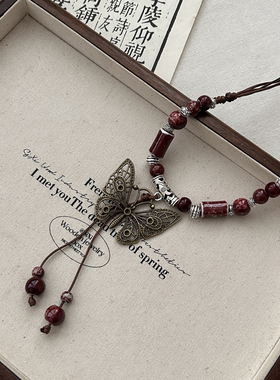 波西米亚民族风蝴蝶项链女锁骨链