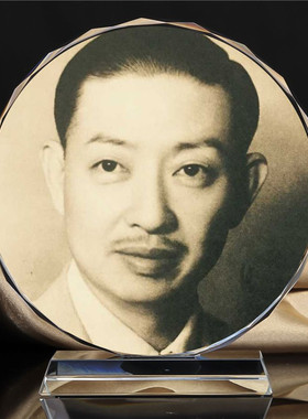 京剧艺术家画像书房模型水晶摆件