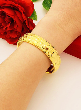 龙凤手镯满天星沙金铜镀金婚庆女