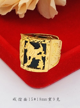 金店同款金镶玉沙金男久不掉色铜