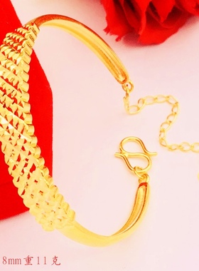 百搭手镯开口结婚久不掉色假黄金