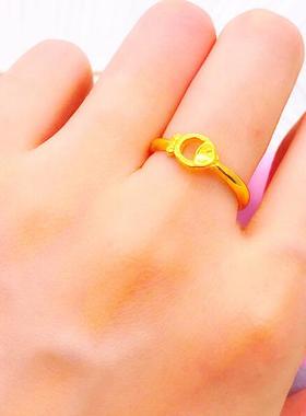 欧币镀金假黄金戒指女海豚四叶草