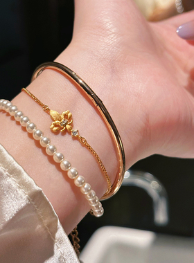 蜜蜂妈手作925银拉丝鸢尾花手链