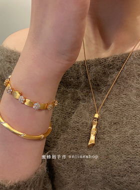 复古拉丝爆闪花朵缎带手链女镶钻