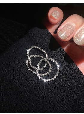 情侣925银高级风ins波光粼粼戒指