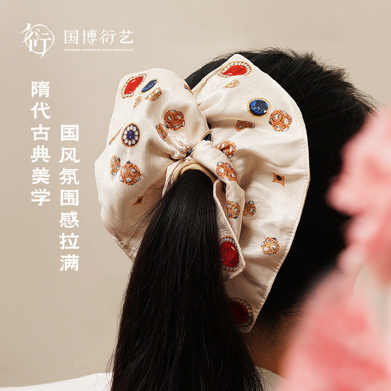 中国国家博物馆李静训嵌珍珠宝石金项链发圈创意头饰实用个性礼物