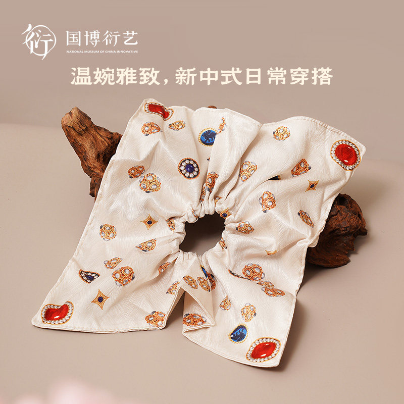 中国国家博物馆李静训嵌珍珠宝石金项链发圈创意头饰实用个性礼物