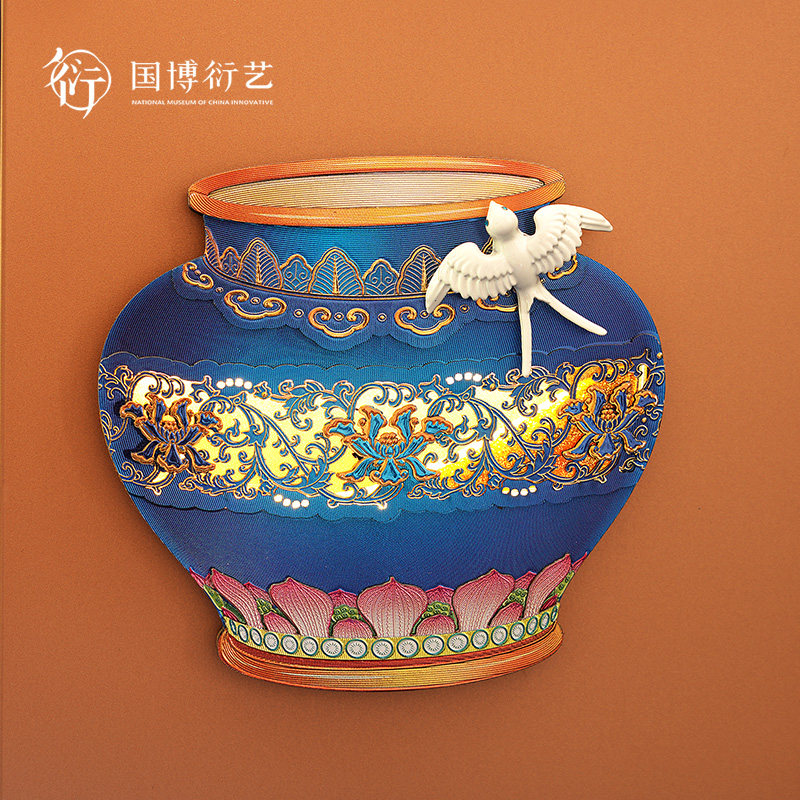 中国国家博物馆新品海晏河清木质亮灯流沙冰箱贴博物馆文创礼物