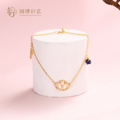 中国国家博物馆出水芙蓉荷花首饰古风耳环项链手链新婚女生日礼物 - 图2