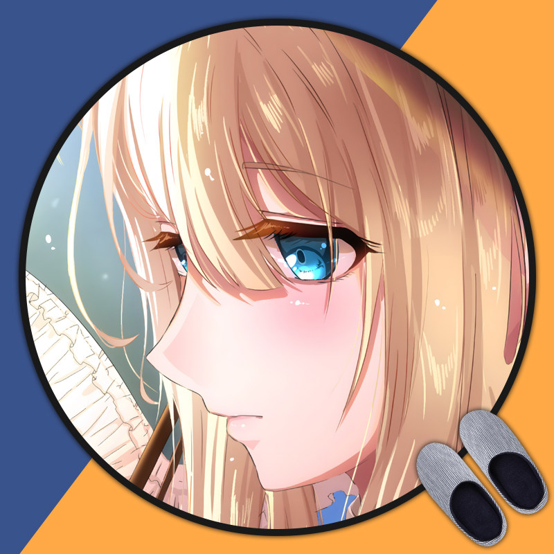 紫罗兰永恒花园动漫周边地垫房间卧室床边毯电脑椅防滑圆形地垫,淘宝优惠券,粉丝福利购,淘宝优惠卷