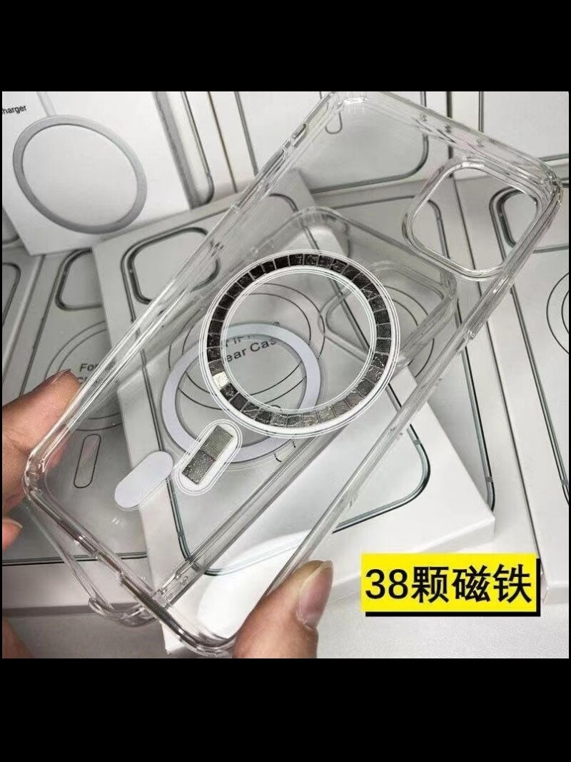 iphone12pro带动画磁吸壳13 pro透明手机壳12plus官方同款苹果15magsafe透明壳14pro防摔13保护壳xsmax全包11 - 图1