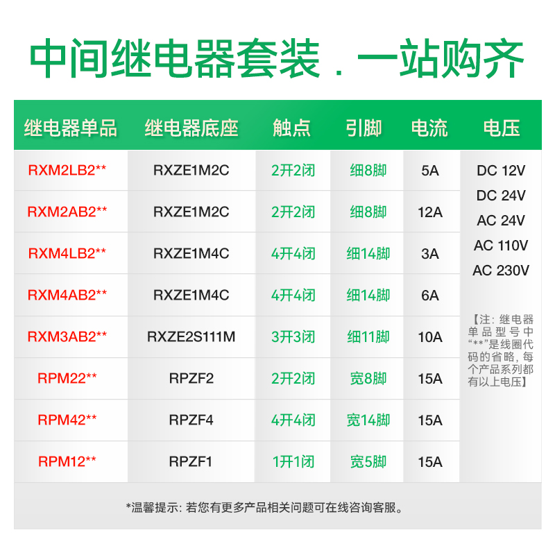 施耐德继电器RXM2LB2BD中间直流继电器带灯8脚5A电磁DC24VAC220V