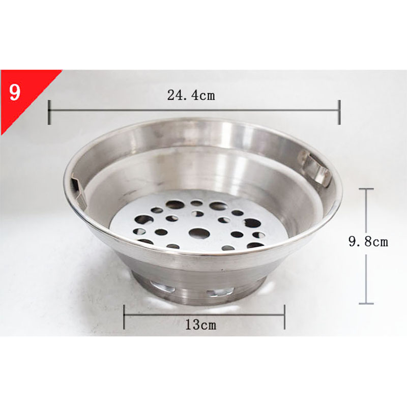 韩式烤炉炭盆加厚耐高温多尺寸不锈钢炭盆商用户外多规格碳盆可选 - 图3