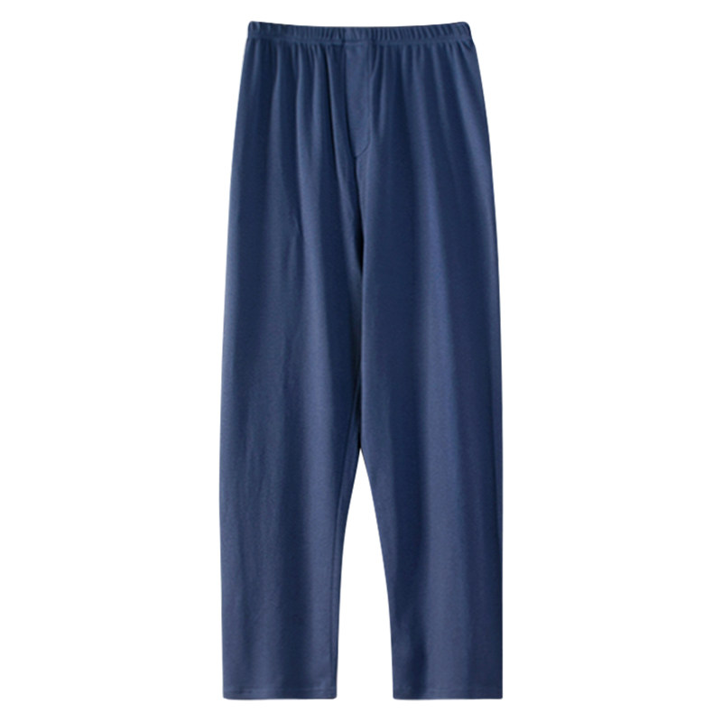 男士纯棉秋裤敞口保暖裤中老年加肥睡裤全棉宽松阔腿春秋棉毛睡裤