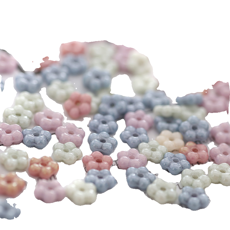 捷克进口五瓣花5mm宽×2mm厚 DIY饰品琉璃散珠项手链手作串珠流光 - 图3