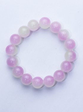 学生盘玩手串绕指柔冰透粉色手链