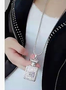 小香风香水瓶长款毛衣链女配饰品