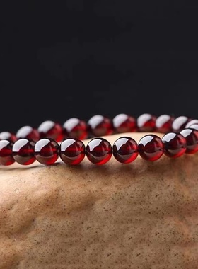 天然石榴石收藏级圆珠手串