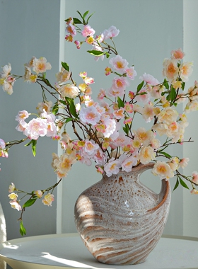 高品质桃花枝仿真花假花摆设