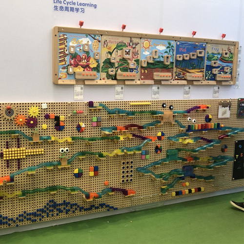 贝思德百变插孔墙面玩具积木早教墙板管道STEM走廊构建洞洞墙益智 - 图0