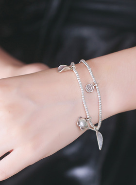 泰国清迈风复古手工树叶银饰品