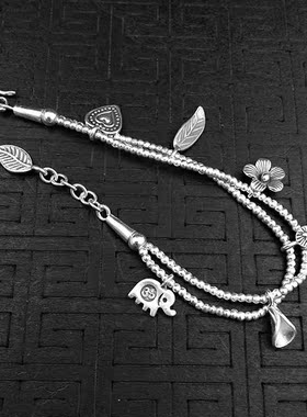 纯银泰国复古佛珠礼品情侣手链