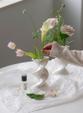 Creamy Market奶油陶瓷花瓶宅寂风桌面摆件客厅插花现代简约装饰