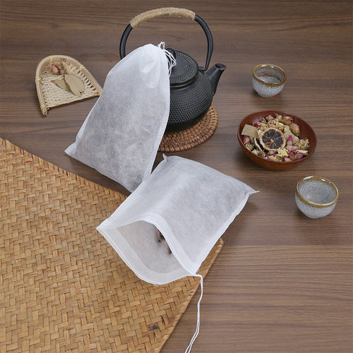 100个10*12cm无纺布卤料滤袋茶包袋煎药袋煮茶泡茶袋一次性茶袋 - 图0