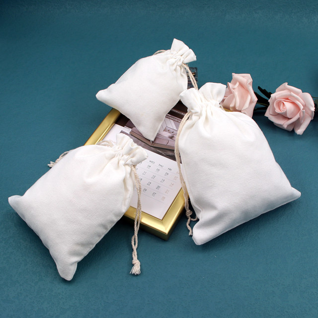 Pack of 10 high-density white cotton bag drawstrings