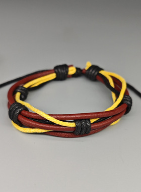 网红网红复古编织多层手链女可调节多色简约首饰撞色原创设计