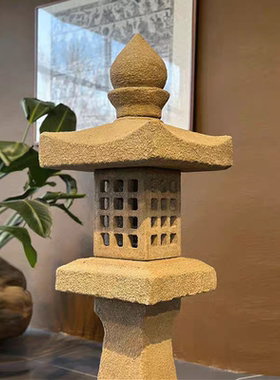石灯笼庭院仿古中式明清宫灯老石头灯塔天然造景户外草坪装饰摆件