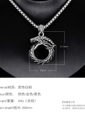 吊坠挂件永恒蛇项链